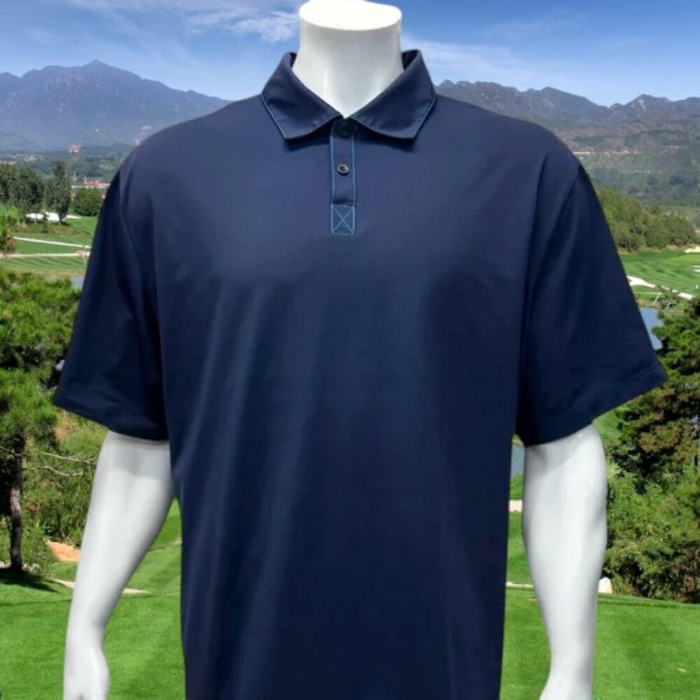 NWOT Nike Golf Tour Performance Dri Fit Two Tone Blue Men's Polo Shirt Size XXL